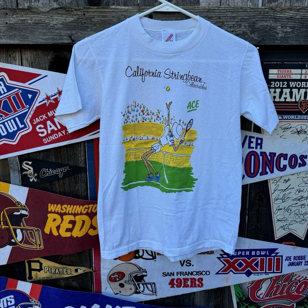 Size S - Crooks 1986‎ White T-shirt Tennis Single Stitch